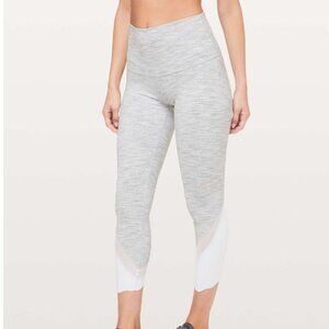 Lululemon Wunder Under Crop II Special Edition Scallop/Mesh 24" - Heather Grey